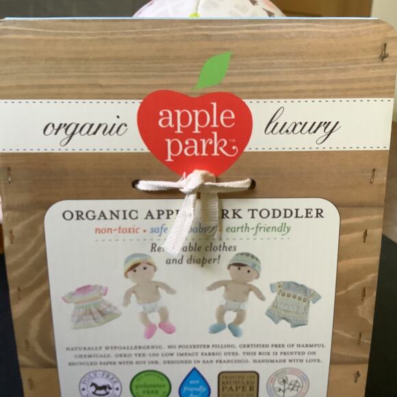 Organic Apple Park Toddler Girl Doll - Removable Clothes - Hypoallergenic - 12" - Picture 7 of 7